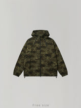 Camo Hood Zipper Jacket