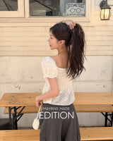 [MADE] Leng lace puff blouse