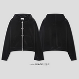 [Unisex] Velvet mink hood zip up