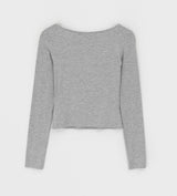 [B-BASIC] テンションディープVネックラップロングスリーブTシャツ