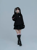 【MATSUMOTO MOMONA】Half zip sweat tops - pink