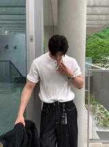 Slaig Skirt Summer Cooling Henry Neck Short Sleeve Knit