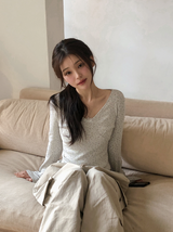 フラワーリボンコットン100アイレットTシャツ(3color)