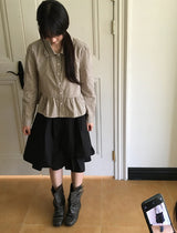 バザールアンバランスコットンミディスカート