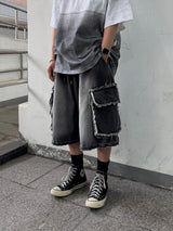 cut-off big pocket shorts