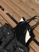 Oliver Color Stitch Big Cross & Tote Bag (Black)