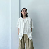 Pointed Flap Wide Short Sleeve