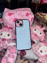 Sweet hearts phone case (mint) - black glass - standard(non-magsafe)