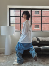 Funky Damage Wide Denim Pants