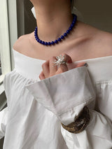 Navy ball necklace(8mm)