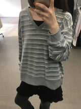 Bach Stripe V Sweatshirt (3color)