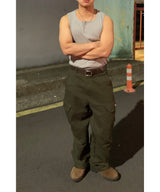 Henley neck sleeveless tee