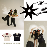シューティングスターリンガーTシャツ @ アイボリー * レッド