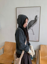 Colden High Neck Wool Knit Hoodie