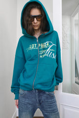 26SS★ HIGH NECK VINTAGE GRAPHIC HOODIE ZIP-UP