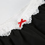 Lace lettering wide casual banding pants