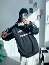 ラグランスリーストライプカラースウェットシャツ🖤🩶🤍 - 3 カラーズ