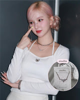 [VIVIZ Eunha Necklace] ヘブンリークリスタルネックレス-シルバー(Regular Length Version)