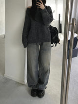 Melton loose fit knitwear (2 colors)