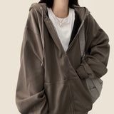 Moss Basic Boxy Hoodie Zip-Up
