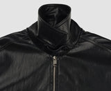 CROP LEATHER[FAUX] JACKET (BLACK)