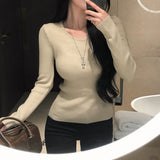 [BELLIDE MADE] Basic item, round rib long sleeve knit