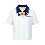 13DE MARZO Bear Sailor Collar Shirt