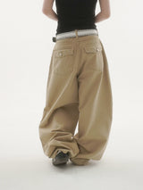 Peak stud back-pocket pants -2C