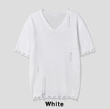 アトリエダメージVネックショートスリーブレスニットウェア