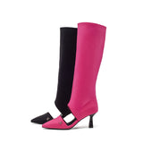 Cut-Out Pull-On Boots Heel(Black)