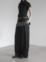 Mode Half-Neck Trench Blouse