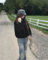 Suede crop trench jacket