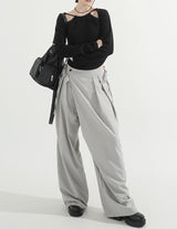Two-button Wrap Pants