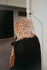 Leopard reversible hood muffler (brown)