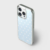 ホリデーエポキシバンパーケース (silver frame / skyblue mini dot)