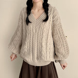 Raon Balloon Twisted V-Knit