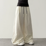 Lenny waist banding color nylon rust lock wide pants