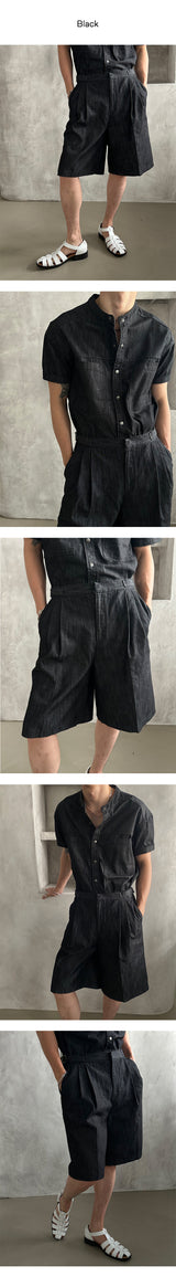 [S/S] クールツータックストラップバミューダパンツ（3color）