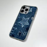 Faded Denim Stardust Phone Case Blue Indigo (SV_MagSafeGlass)