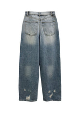 Folded Damage Denim Pants