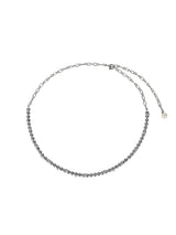 PEARL&DQ ROUND BANGLE NECKLACE-SILVER