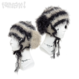  Handmade Crochet Cozy Puppy Ear Hat & Star Ear Warmers（brown/black&white