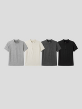 スリムフィット モックネック ハーフ ジップアップ(4color)