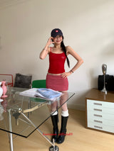 red apple sleeveless top