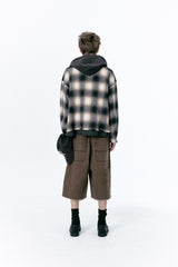 OMBRE HOOD CHECK JACKET (BLACK)