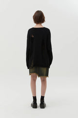 PICK WAPPEN DAMAGE SUMMER KNIT - BLACK