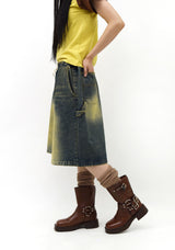 Dirty Wash Bermuda Denim pants
