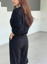 Atin Shirt Collar Pocket Knit Cardigan