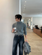LMN Tommy Muscle Fit Cashmere Turtleneck Knitwear (3 colors)