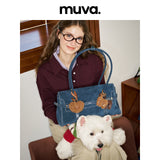 muva. British‑Style Ribbon Cowhide Large‑Capacity Commute Shoulder Bag for Women, 2025 New Arrival Oct 17